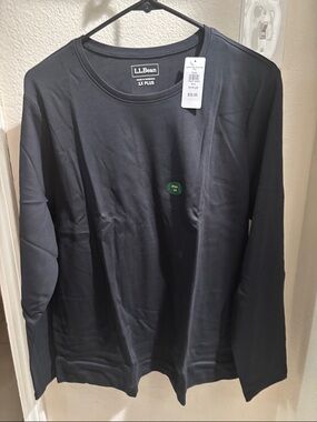 L.L. Bean Women’s Black Long-Sleeve Crew Neck Shirt 1X NWT
